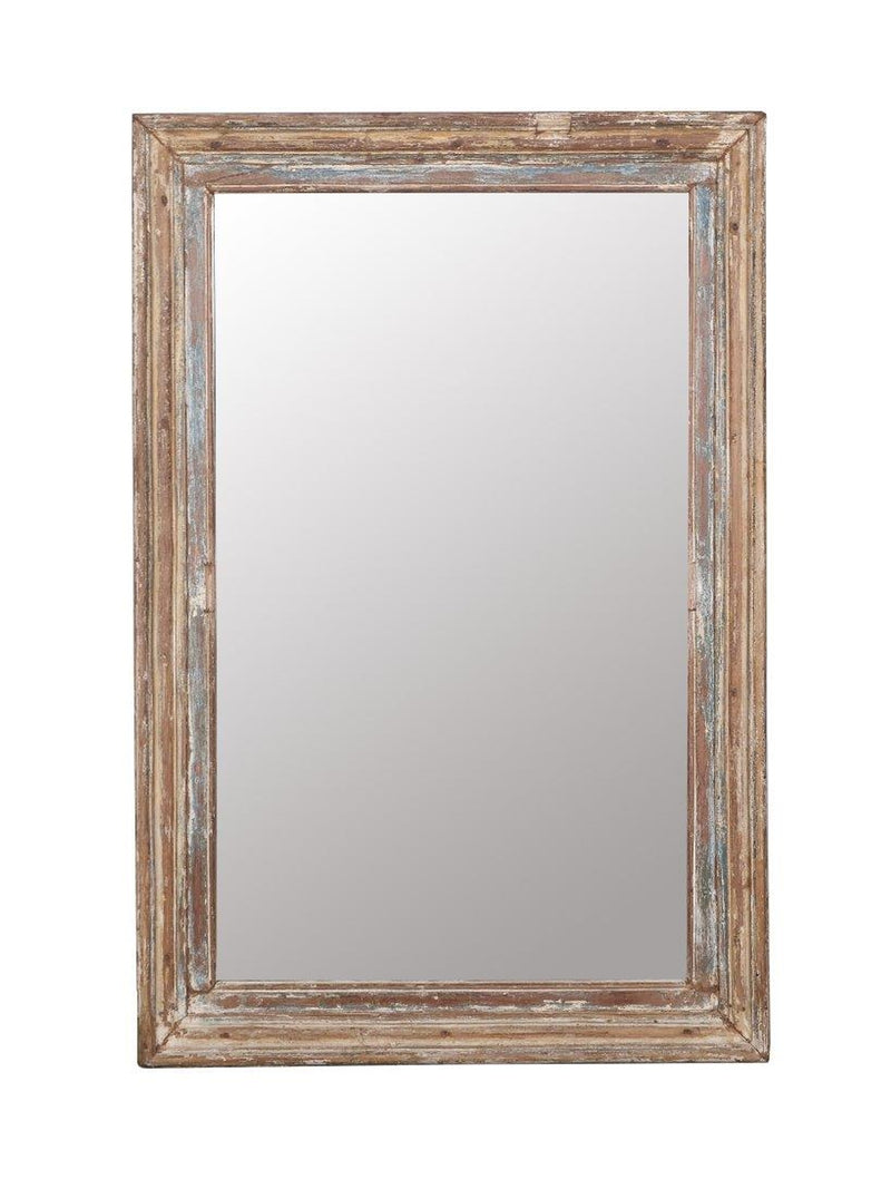 Old Wood Light Blue & Brown Mirror