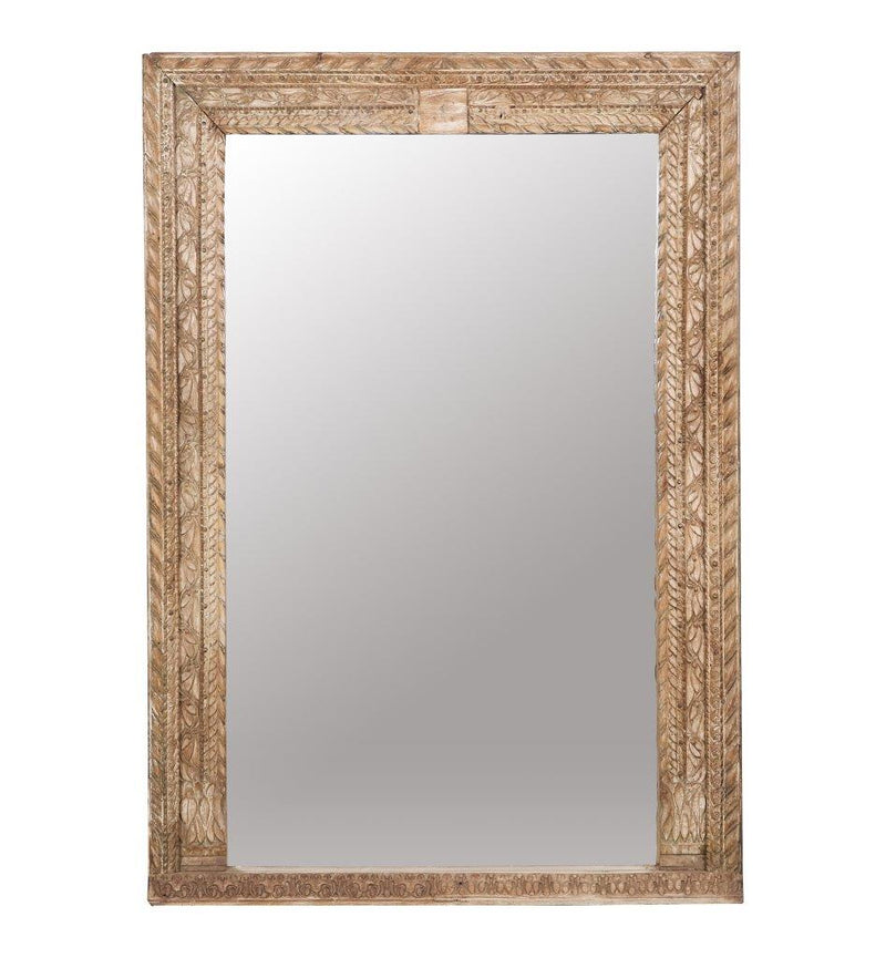 Carved Wood Floor Mirror