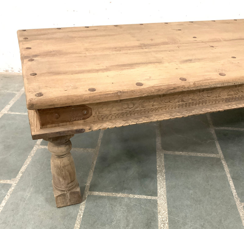 Vintage Carved Coffee Table | 62"