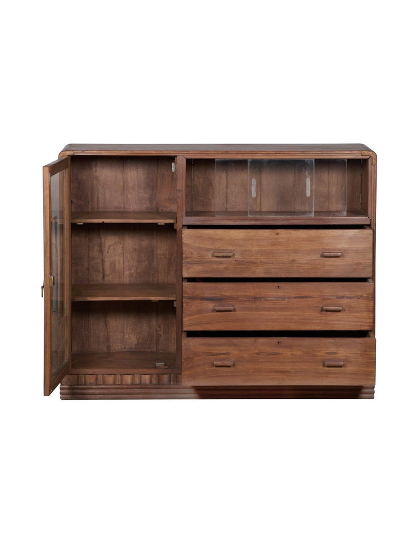 Wood & Glass 3 Way Cabinet