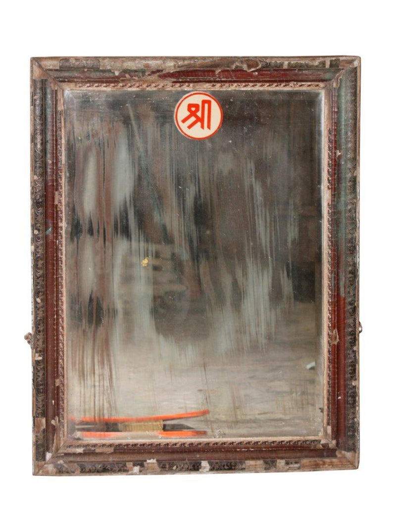 Red & Black Wood Mirror