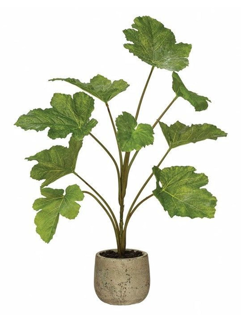 Faux Plant in Cement Pot