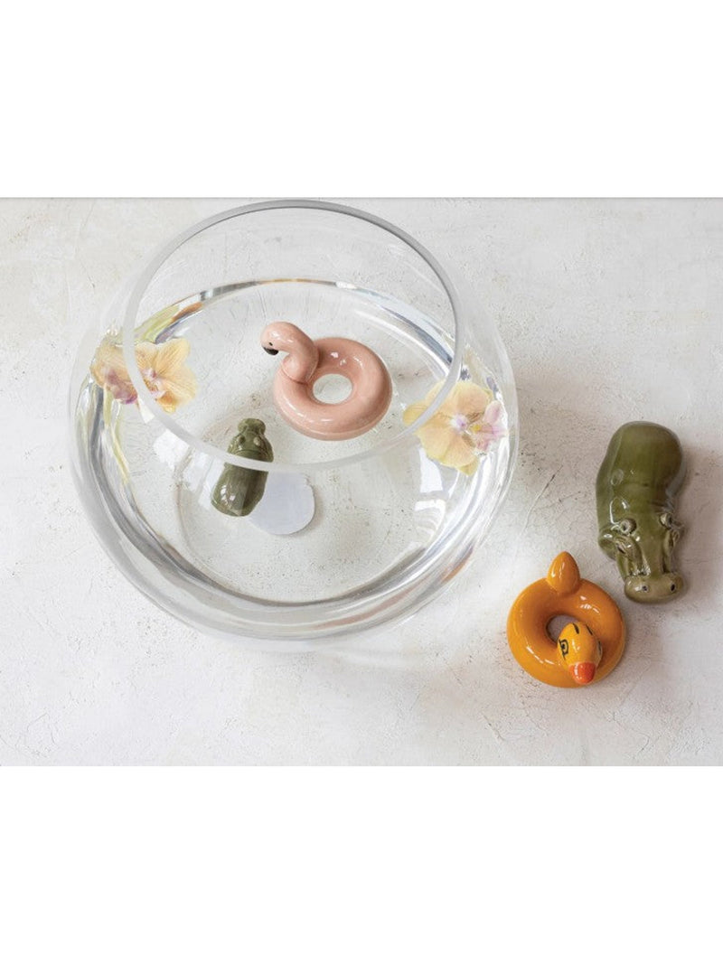 Stoneware Floating Hippo, Grey