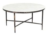Marble & Bronze Round Coffee Table