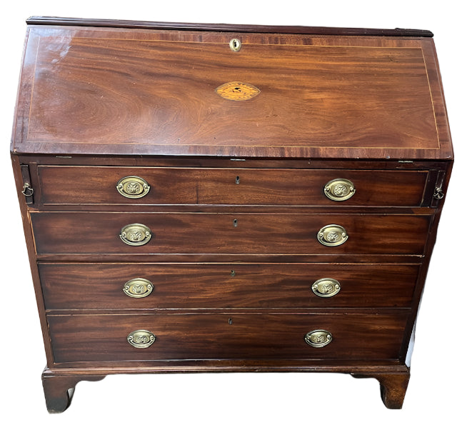 American Chippendale Slant Front Desk with Hutch