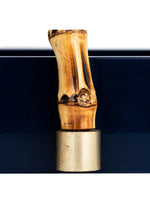Lacquered Tray w/ Bamboo Handles & Metal Detail