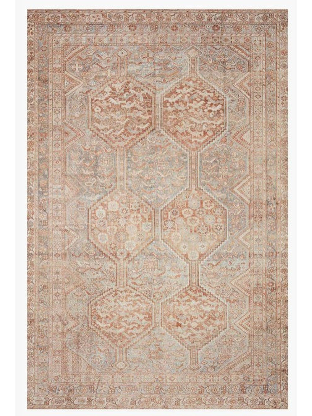 Jules Tangerine | Mist Rug 8X10