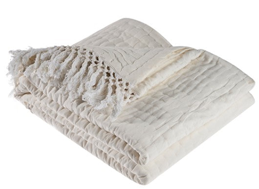 Hand Woven Cotton Throw NAT