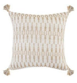 Natural White Tassel 20" Pillow
