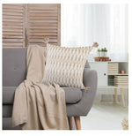 Natural White Tassel 20" Pillow