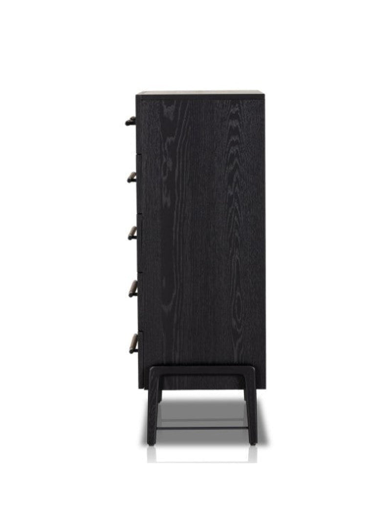 Rosedale 6 Drawer Tall Dresser- Ebony Oak