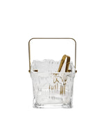 Textured Glass Ice Bucket with Tongs, Set of 2