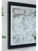 Nieve Vintage Style Mirrored World Map