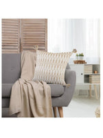 Natural White Tassel 20" Pillow