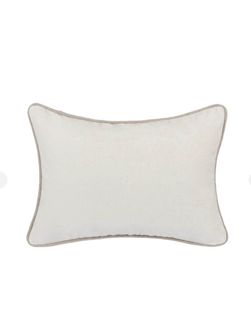 Heirloom Velvet Kidney Pillow | Ivory