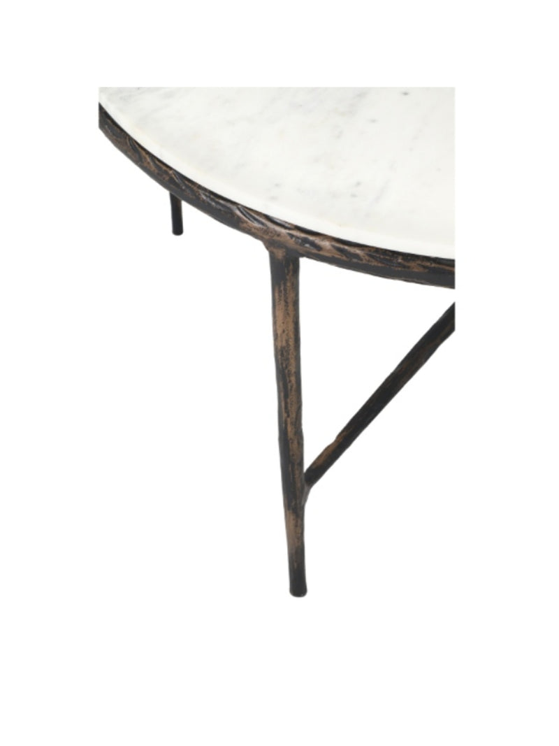 Marble & Bronze Round Coffee Table
