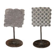 Old Textile Fabric Block Prints w/Metal Stand