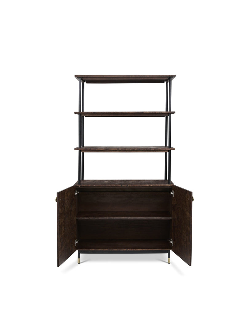 Burlwood Cabinet w Shelves