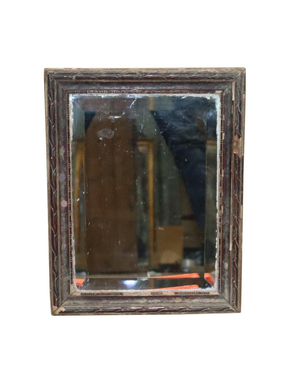 Trimmed Dark Wood Mirror