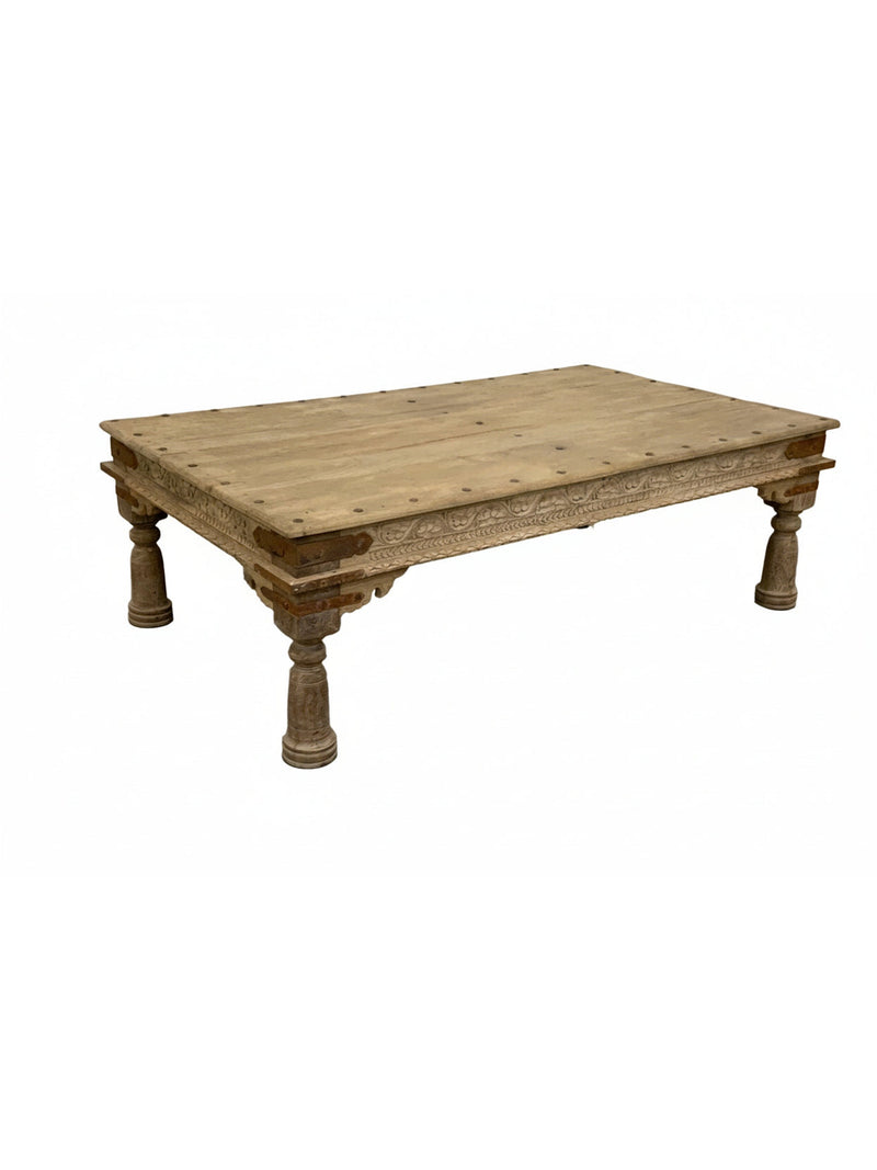 Old Wood Carved Coffee Table | 68"