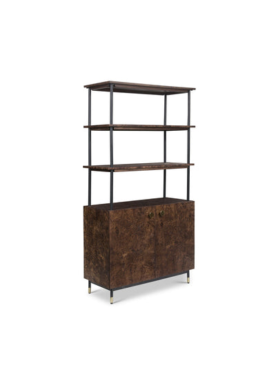 Burlwood Cabinet w Shelves