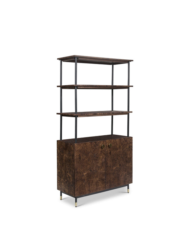 Burlwood Cabinet w Shelves