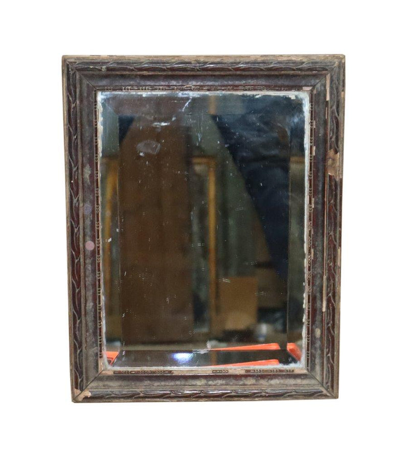 Trimmed Dark Wood Mirror