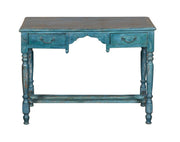Distressed Blue Wood Desk