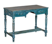 Distressed Blue Wood Desk