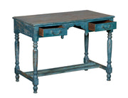 Distressed Blue Wood Desk