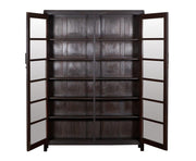 Dark Wood & Glass 2 Door Almirah