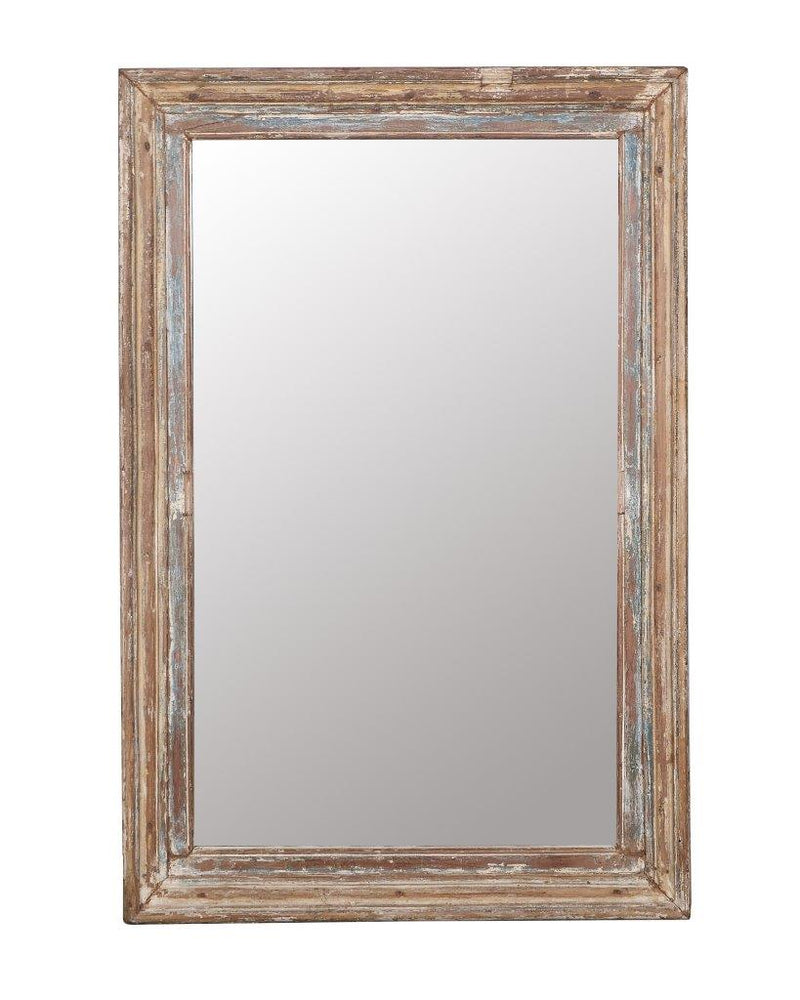 Old Wood Light Blue & Brown Mirror