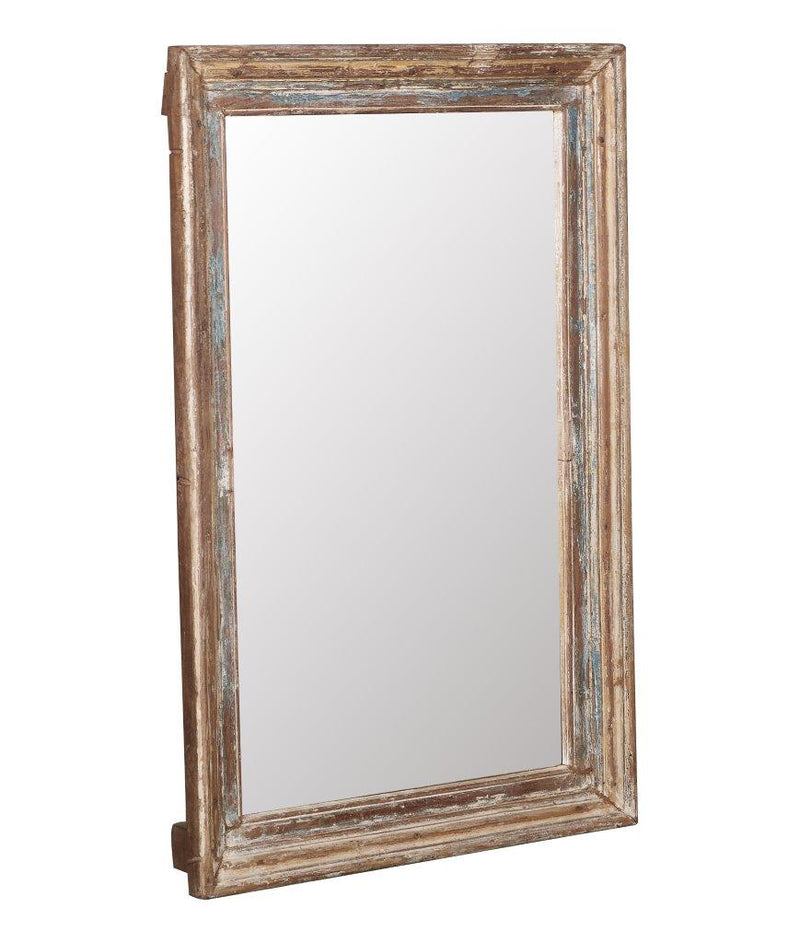 Old Wood Light Blue & Brown Mirror