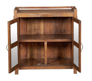 Small Wood & Glass Chest w/top Shelf