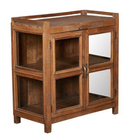 Small Wood & Glass Chest w/top Shelf