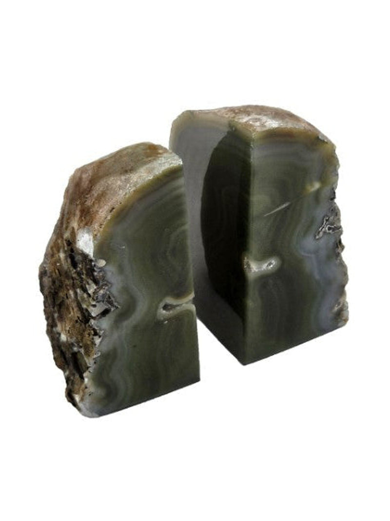 Green Agate Bookends