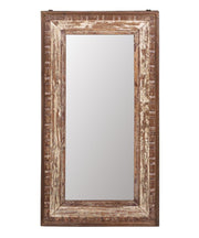 Two Toned Brown Wood Mirror
