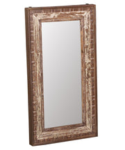 Two Toned Brown Wood Mirror