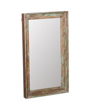Tall Brown & Green Old Wood Mirror