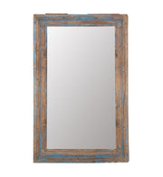 Blue & Brown Wood Floor Mirror