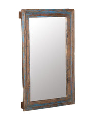 Blue & Brown Wood Floor Mirror