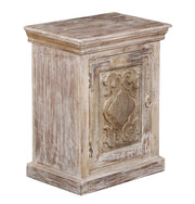 Light Wood Carved Small Cabinet