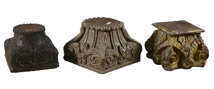 Carved Wood Base Candle Stands