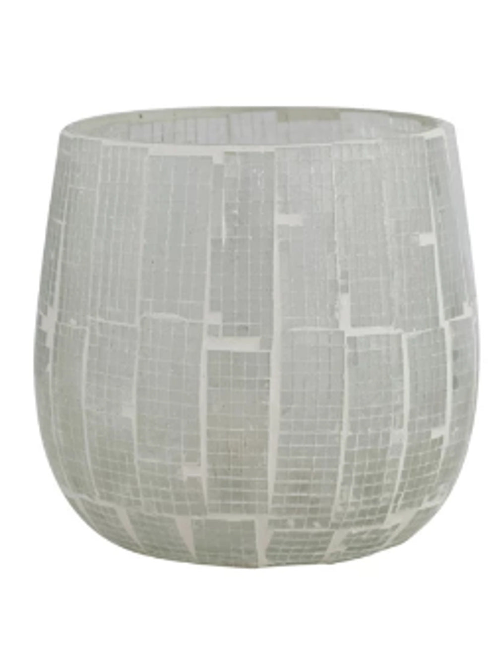 Mosaic White Glass Tealight/Votive Holder