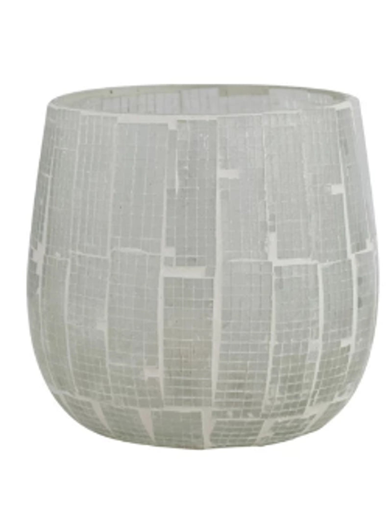 Mosaic White Glass Tealight/Votive Holder