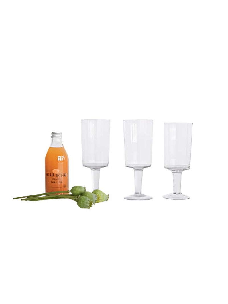 Hand-Blown Stemmed Drinking Glass
