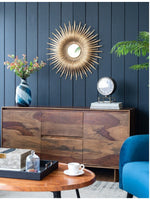 Round Gold Iron Sunburst Mirror