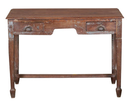 Wood Desk w/Foot Bar