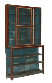 Wood & Glass Cabinet w/Dark Interior