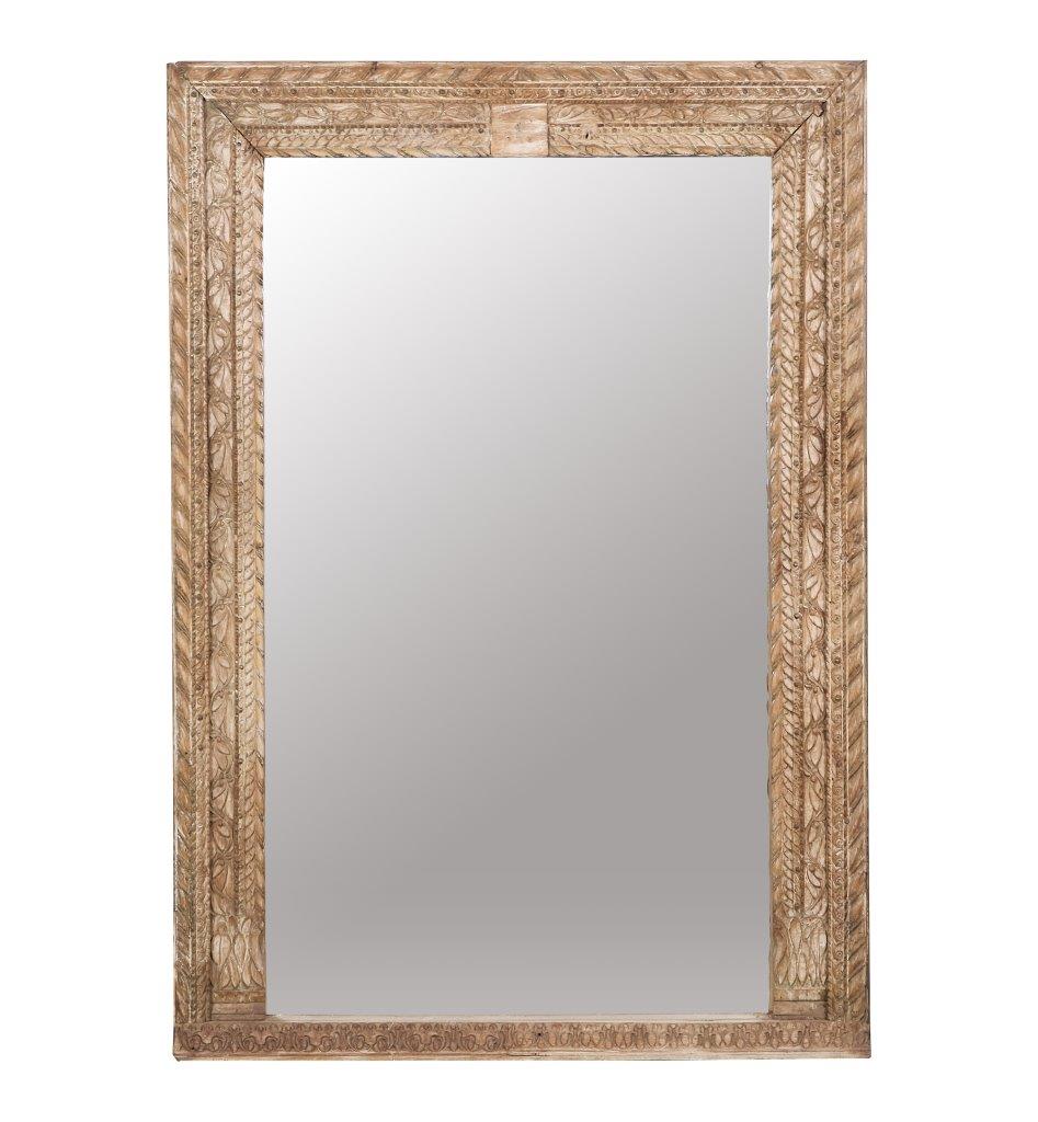 Carved Wood Floor Mirror
